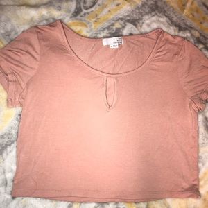 Nude pink crop top